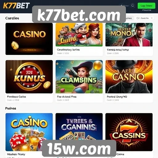 Exploração dos jogos de cassino oferecidos no site